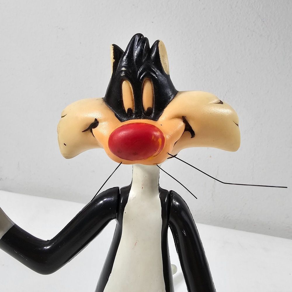 Sylvester The Cat Plush 16" 1995 and Dakin Plastic Figure 8" 1969 Warner Bros - Picture 14 of 16